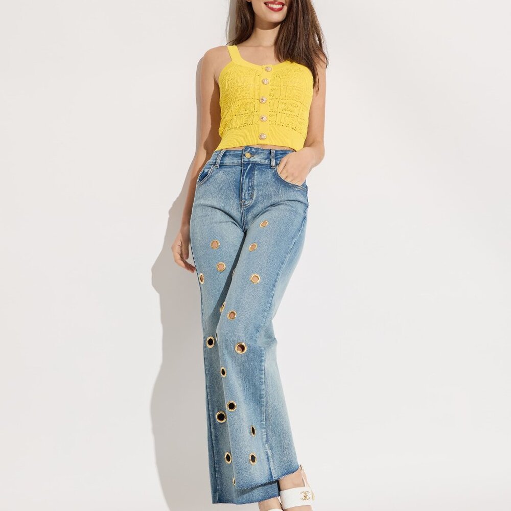 M9665 Blue Denim With Key Hole Detail by Oo La La